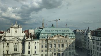 Blick vom Dachgeschoß der Verbund AG am Platz am Hof